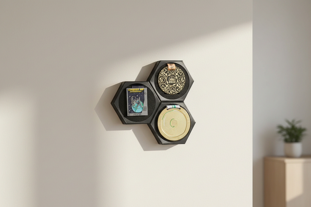 Porte Médaille Hexagonal "Honeycomb" – Créez votre Mur de Gloire Personnalisé Domua