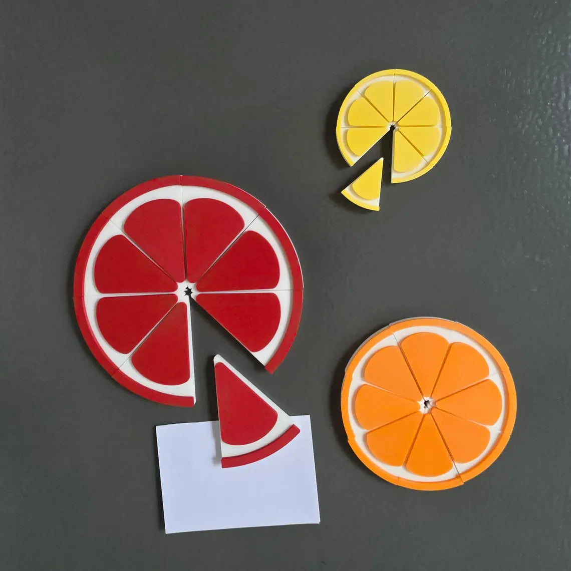 Magnets Agrumes 3D – Pamplemousse, Orange, Citron | Déco Cuisine Originale Domua